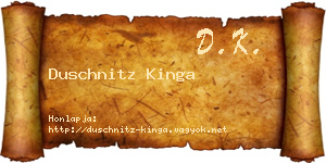 Duschnitz Kinga névjegykártya